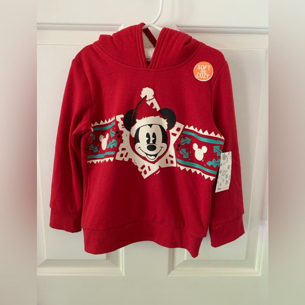 Toddler Jumping Beans Disney Mickey Mouse Christmas Hooded Sweatshirt - Size 4T